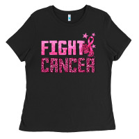Black Fight Cancer Ladies Tee - texasbilliewilder