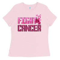 Bubblegum Pink Fight Cancer Ladies Tee - texasbilliewilder