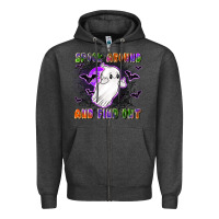 Charcoal Heather spook around and find out Zipper Hoodie - LillyAllenDesigns