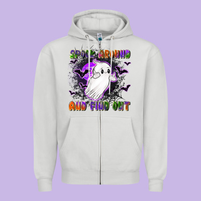 Spook Around And Find Out Zipper Hoodie Designed By Lillyallendesigns