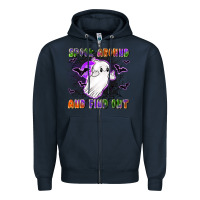 Navy spook around and find out Zipper Hoodie - LillyAllenDesigns