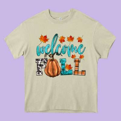Welcome Fall Heavy Core Tee Designed By Hra Design Shop