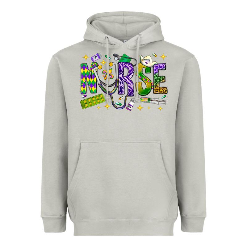 Mardi Gras Nurse Heavyweight Hoodie by NancyCooperArtShop | Teevron