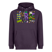 Plum Mardi Gras Nurse Heavyweight Hoodie - NancyCooperArtShop