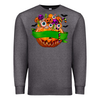 Charcoal Heather Personalized Boy Halloween Candy Premium Sweatshirt - texasbilliewilder