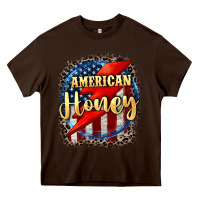 Chocolate Brown American honey 4th of july Heavy Core Tee - CowGirlArtShop