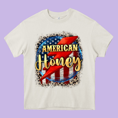 American Honey 4th Of July Heavy Core Tee Designed By Cowgirlartshop