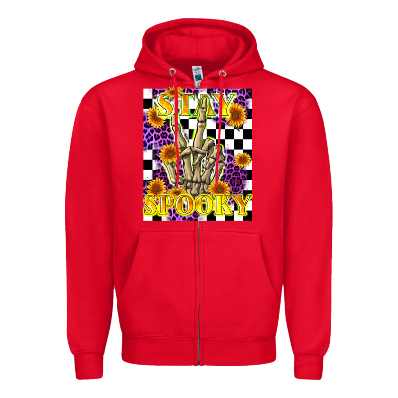 Stay Skeleton Hand Spooky Zipper Hoodie by LillyAllenDesigns | Teevron