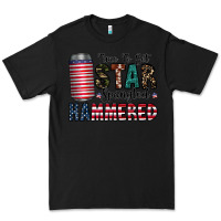 Black Star Spangled Hammered Premium Tee - CowhideDigitalArt