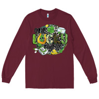 Burgundy one lucky nurse Long Sleeve Tee - MaliasSmallBusiness