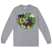 Heather Grey one lucky nurse Long Sleeve Tee - MaliasSmallBusiness