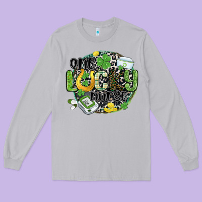 One Lucky Nurse Long Sleeve Tee Designed By Maliassmallbusiness