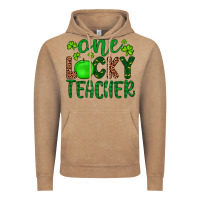 Vintage Coffee one lucky teacher Vintage Hoodie - Artiststas