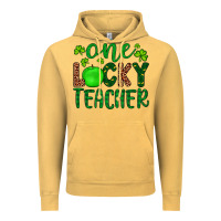 Vintage Mustard one lucky teacher Vintage Hoodie - Artiststas