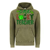 Vintage Olive one lucky teacher Vintage Hoodie - Artiststas