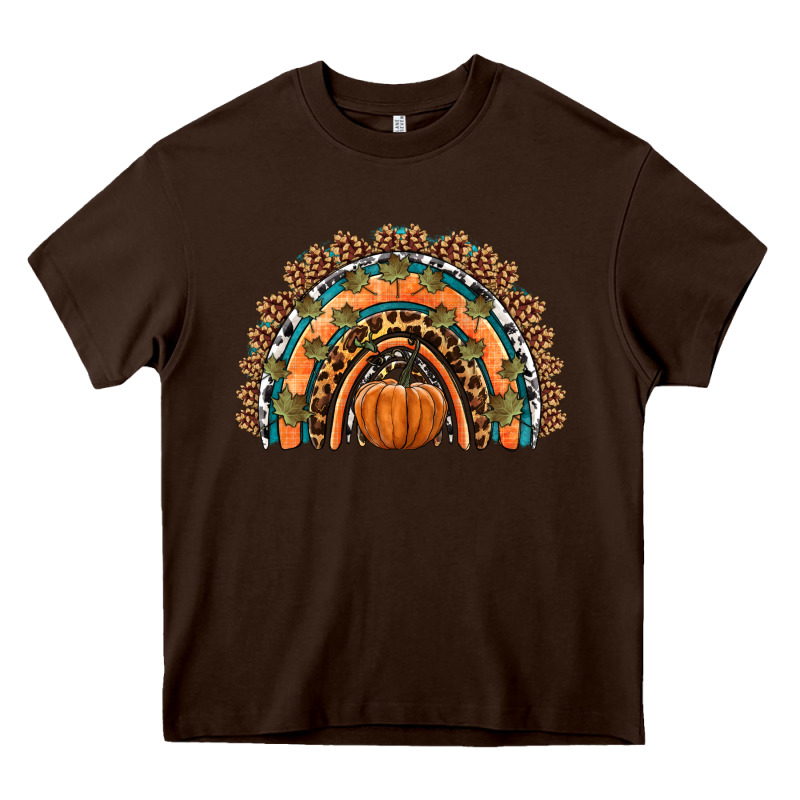 Fall Pumpkin Rainbow Heavy Core Tee by HRA Design Shop | Teevron