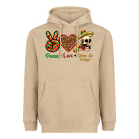 Mushroom Peace Love Cinco De Mayo Heavyweight Hoodie - texasbilliewilder