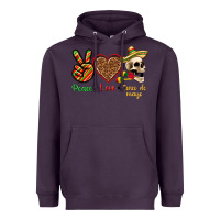 Plum Peace Love Cinco De Mayo Heavyweight Hoodie - texasbilliewilder