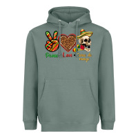 Sage Peace Love Cinco De Mayo Heavyweight Hoodie - texasbilliewilder