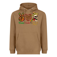 Toasted Coconut Peace Love Cinco De Mayo Heavyweight Hoodie - texasbilliewilder