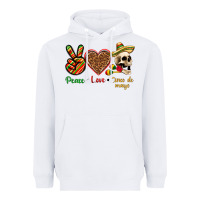 White Peace Love Cinco De Mayo Heavyweight Hoodie - texasbilliewilder