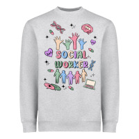 Heather Grey social worker Heavyweight Sweatshirt - MaliasSmallBusiness