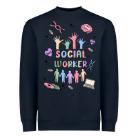 Navy social worker Heavyweight Sweatshirt - MaliasSmallBusiness