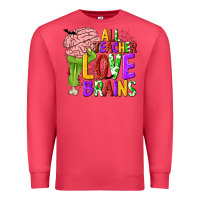 Cardinal All Teacher Love Brains Premium Sweatshirt - texasbilliewilder