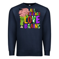 Navy All Teacher Love Brains Premium Sweatshirt - texasbilliewilder