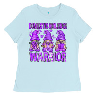 Baby Blue Domestic Violence Warrior Gnomes Ladies Tee - texasbilliewilder