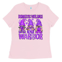 Bubblegum Pink Domestic Violence Warrior Gnomes Ladies Tee - texasbilliewilder