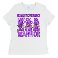White Domestic Violence Warrior Gnomes Ladies Tee - texasbilliewilder