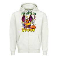 Oatmeal Heather too cute to spook Zipper Hoodie - LillyAllenDesigns