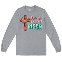 Heather Grey he is risen Long Sleeve Tee - MaliasSmallBusiness