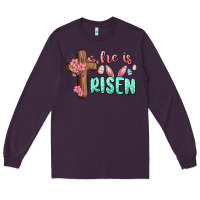 Plum he is risen Long Sleeve Tee - MaliasSmallBusiness