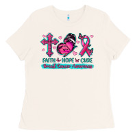Bone Faith Hope Cure Breast Cancer Awareness Ladies Tee - texasbilliewilder