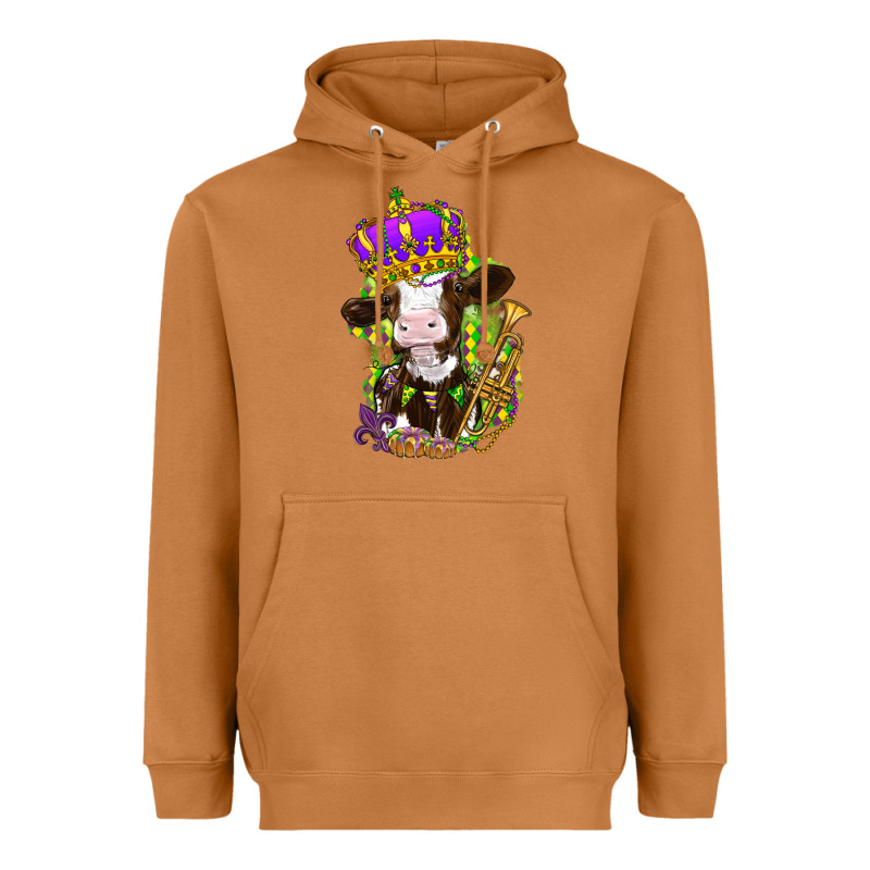 Mardi Gras Cow Heavyweight Hoodie by NancyCooperArtShop | Teevron