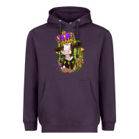 Plum Mardi Gras cow Heavyweight Hoodie - NancyCooperArtShop