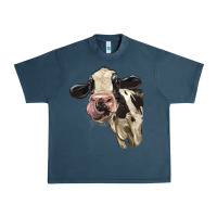 Midnight Navy Cute Holstein Heifer Urban Heavy Tee - LillyAllenDesigns
