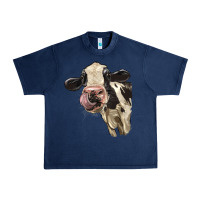 Navy Cute Holstein Heifer Urban Heavy Tee - LillyAllenDesigns