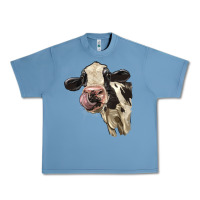 Pebble Blue Cute Holstein Heifer Urban Heavy Tee - LillyAllenDesigns
