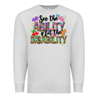 Dove Grey see the ability not the disability Premium Sweatshirt - NancyCooperArtShop