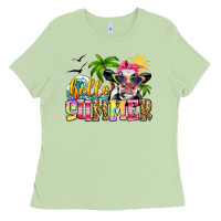 Matcha hello summer cow Ladies Tee - Zillion Design Studio