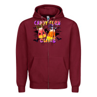 Burgundy candy corn cute Zipper Hoodie - LillyAllenDesigns