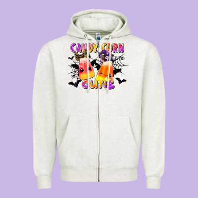 Candy Corn Cute Zipper Hoodie Designed By Lillyallendesigns