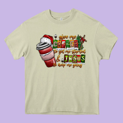 Coffee  Jesus Heavy Core Tee Designed By Cowhidedigitalart