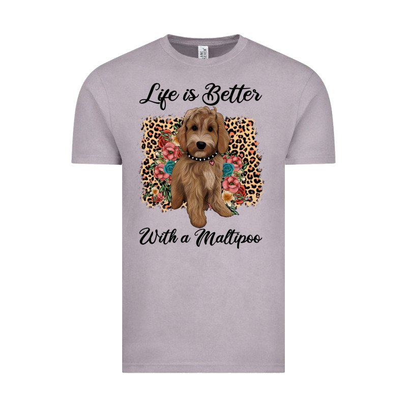 Life Is Better With A Maltipoo Vintage Tee by BarkalooDesign | Teevron