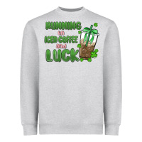 Heather Grey iced coffee and luck Heavyweight Sweatshirt - MaliasSmallBusiness
