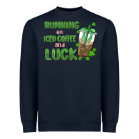 Navy iced coffee and luck Heavyweight Sweatshirt - MaliasSmallBusiness
