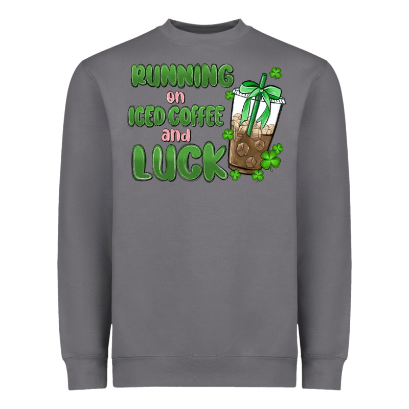 Iced Coffee And Luck Heavyweight Sweatshirt by MaliasSmallBusiness | Teevron